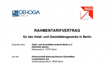 Rahmentarifvertrag Hotel- & Gaststättengewerbe Berlin PDF