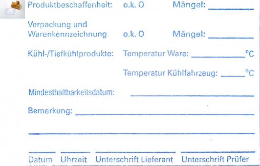 Prüfstempel für die Wareneingangskontrolle 