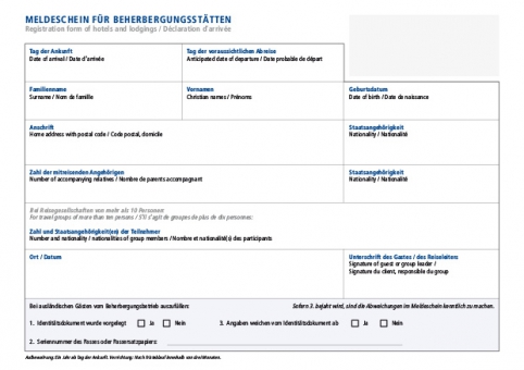 Meldescheinblock 