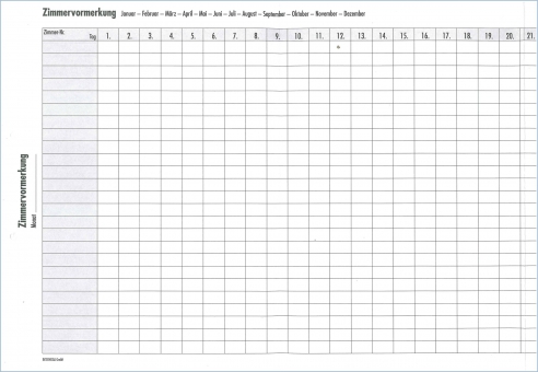 Zimmervormerktabelle 