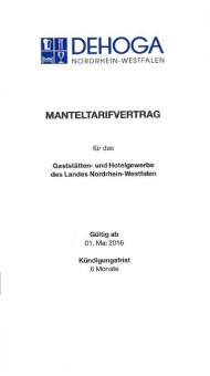 Manteltarifvertrag Gaststätten- & Hotelgewerbe NRW 