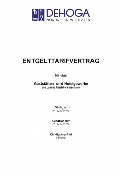 Entgelttarifvertrag Gaststätten-& Hotelgewerbe NRW 