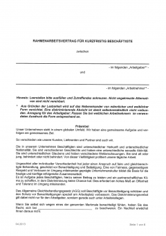 DEHOGA Shop | Arbeitsvertrag für kurzfristig beschäftigte Arbeitnehmer NRW | online kaufen