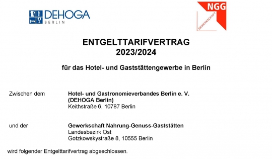 Entgelttarifvertrag Hotel- & Gaststättengewerbe Berlin PDF