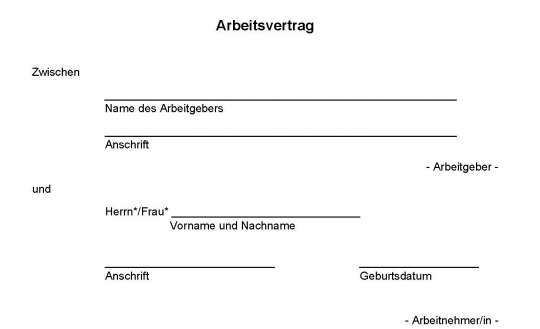 Arbeitsvertrag ohne Tarifbindung Berlin MS Word