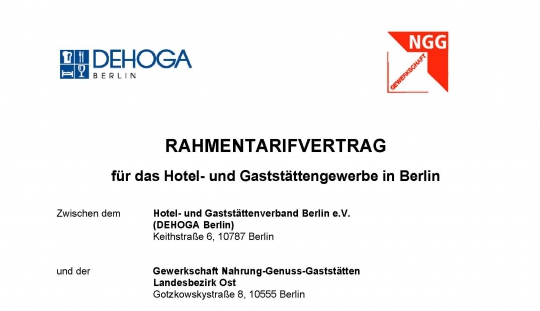 Rahmentarifvertrag Hotel- & Gaststättengewerbe Berlin PDF