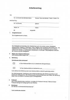 Arbeitsvertrag ohne Tarifbindung Brandenburg PDF
