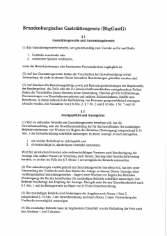 Brandenburgisches Gaststättengesetz PDF