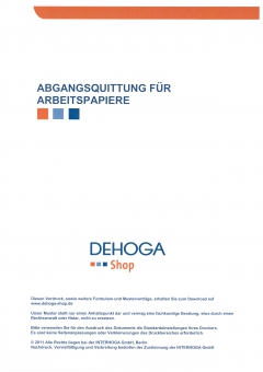 Abgangsquittung für Arbeitspapiere / DEHOGA-Muster MS Word