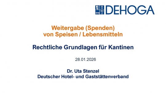 DEHOGA Vortrag Lebensmittelspenden Recht Kantinen PDF