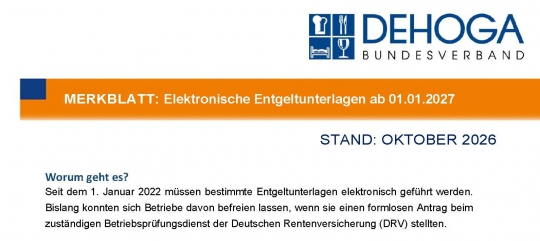 Merkblatt Elektronische Entgeltunterlagen ab 01.01.2027 PDF